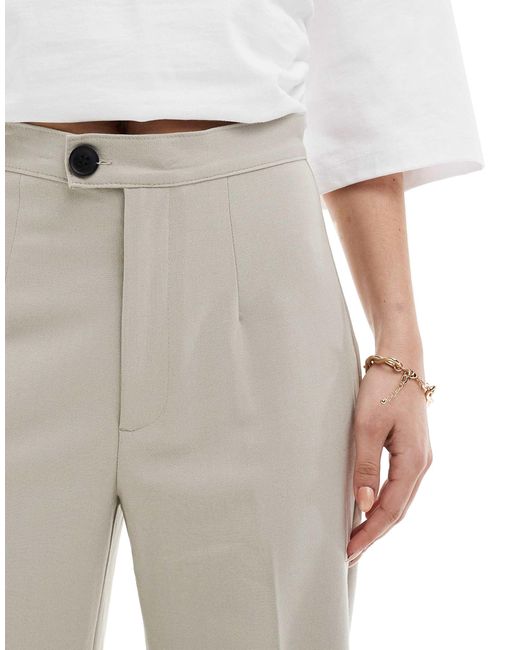 Pull&Bear White Straight Leg Tailored Trouser