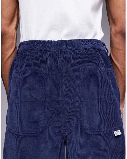 ASOS Blue Long Length Corduroy Shorts for men