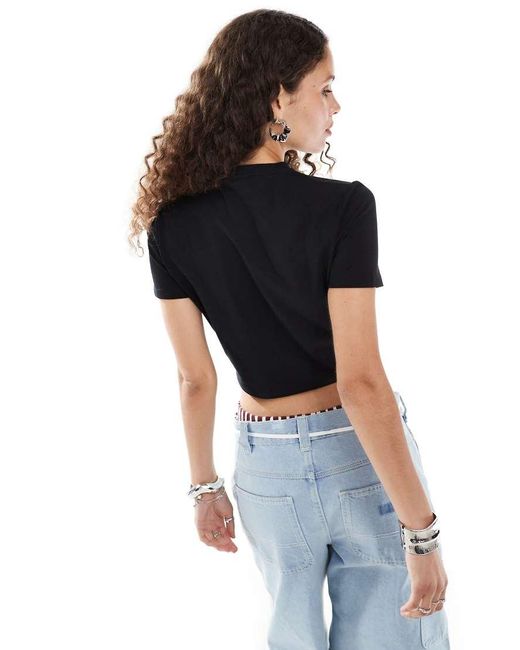 Dickies Black Central Logo Cropped T-shirt