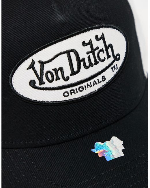 Boston - cappellino stile trucker bianco e di Von Dutch in Black