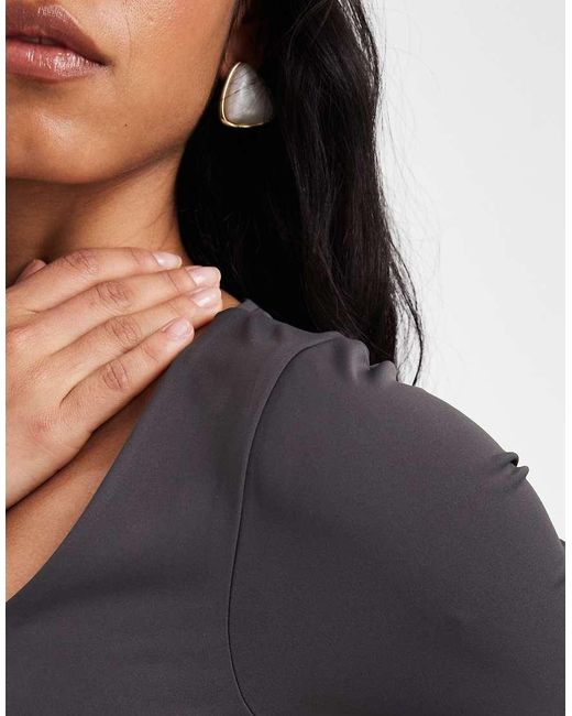 ASOS Black Sculpting Scoop Neck Long Sleeve Bodysuit