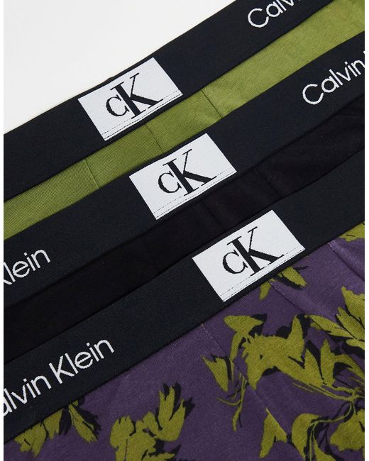 Calvin Klein Green Ck96 3 Pack Trunks for men
