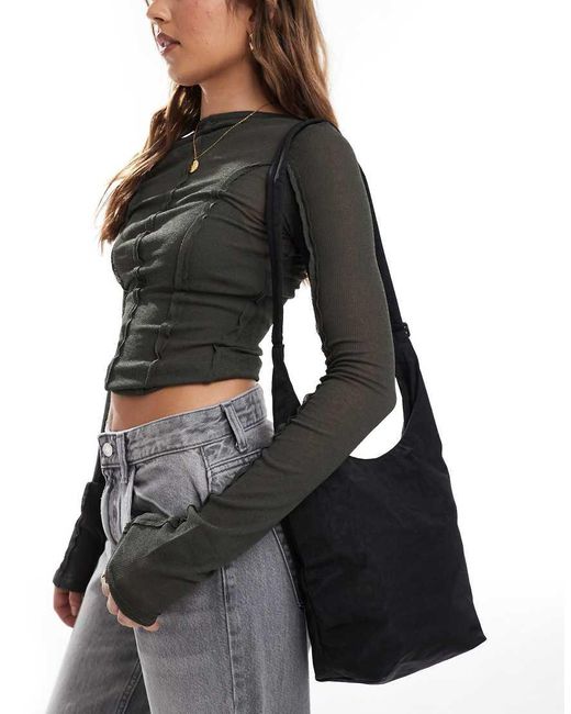 Baggu Black Small Nylon Sling Shoulder Bag