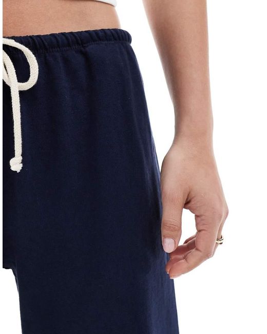 Pull&Bear Joggingbroek Met Wijde Pijpen in het Blue