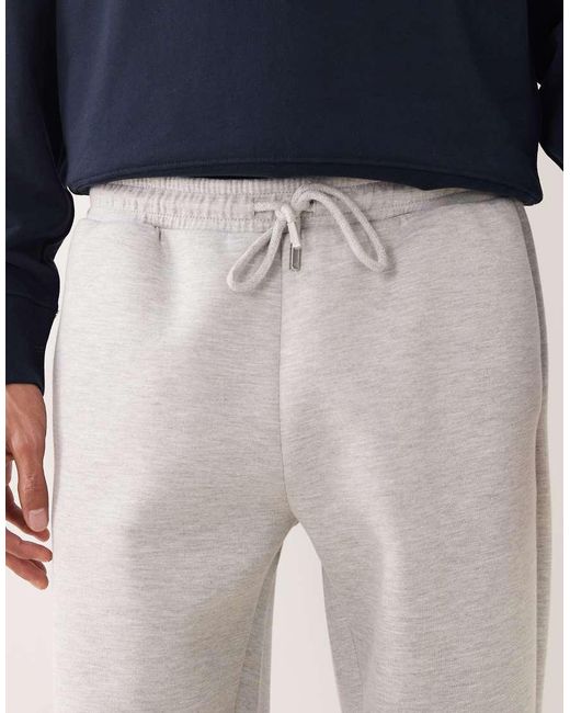 Joggers Gris Jaspeado De Pernera Recta De Tejido Grueso Efecto Neopreno De ASOS de hombre de color Blue