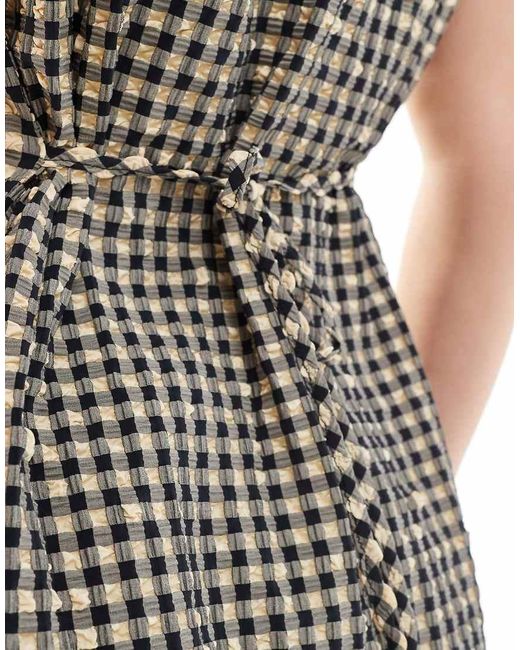 Chaleco De Traje A Cuadros Vichy De Corte Alargado De Tejido Texturizado De (Parte De Un Conjunto) ASOS de color Multicolor