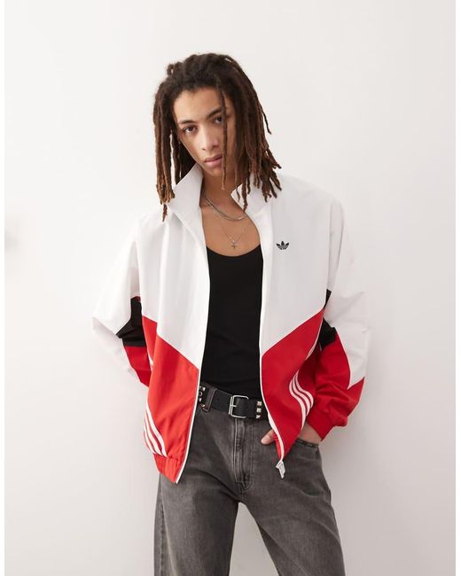 Adidas Originals Red Woven Track Top for men