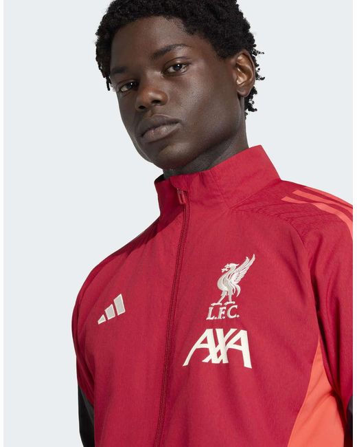 Adidas Originals Red Liverpool Fc Tiro 25 Competition Presentation Jacket for men