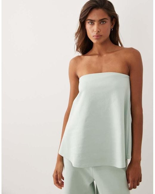 ASOS Green Interlock Floaty Bandeau Top Co-ord