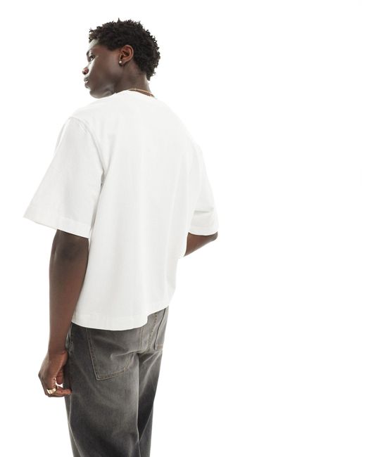 Abercrombie & Fitch – kurzes t-shirt aus hochwertigem, schwerem material in White für Herren