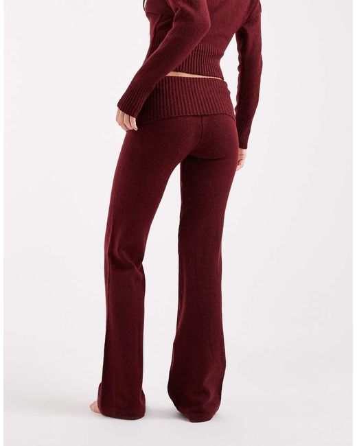 Cotton On Red Lounge Roll Waist Fluffy Trouser