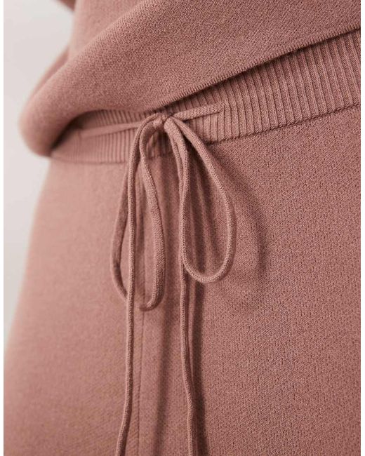 ASOS Brown Asos Design Curve Knitted Wide Leg Trouser Co-Ord