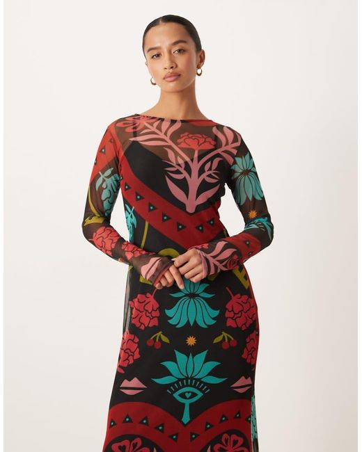 Never Fully Dressed Red Petite Mesh Midaxi Dress