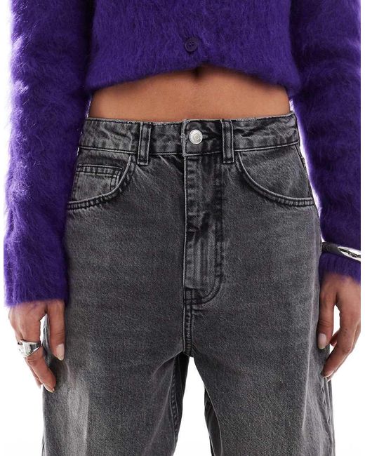ASOS Blue High Waist Slim Barrel Jean