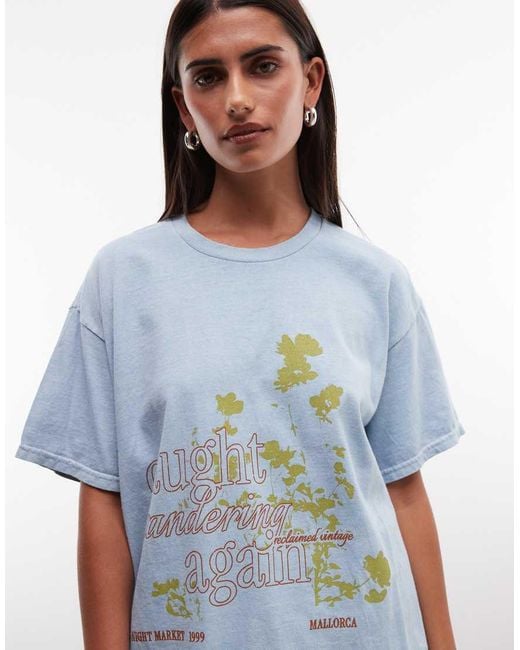 Reclaimed Vintage Blue Unisex Graphic Tee