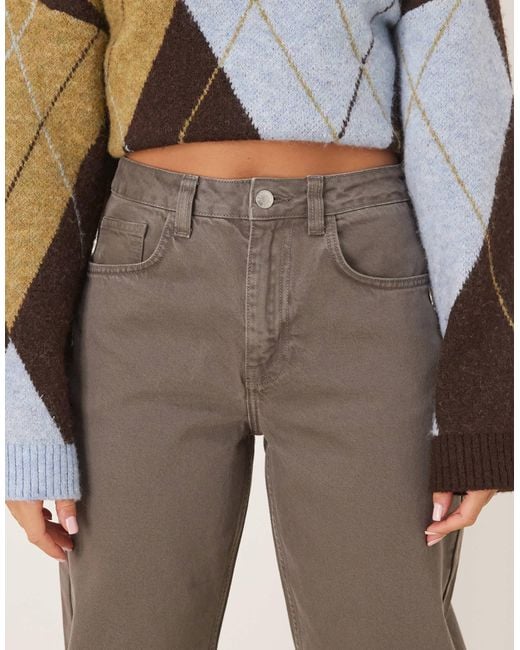 ASOS Natural Slim Barrel Leg Jean