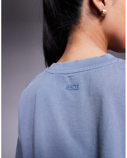 4505 Blue Icon Heavyweight Cotton Cropped T-shirt With Quick Dry Finish