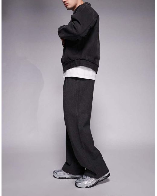 Prohibited Black Double Pleated Wool Look Club Trousers for men