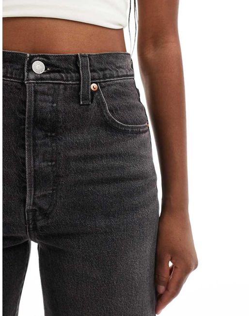 Levi's Gray Ribcage Straight Full Length Jeans