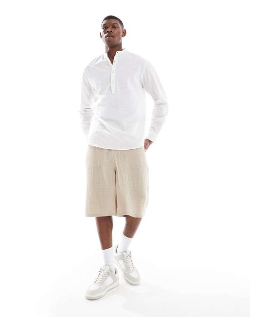 Jack & Jones Linnen Overhemd Zonder Sluiting in het White voor heren