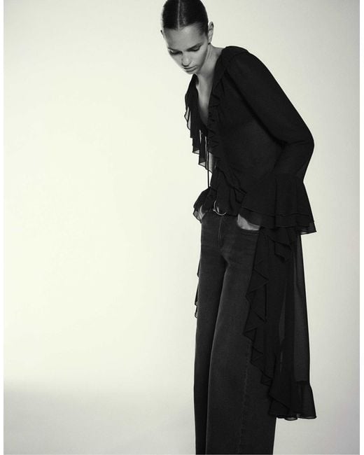 Pull&Bear Black – langer kimono