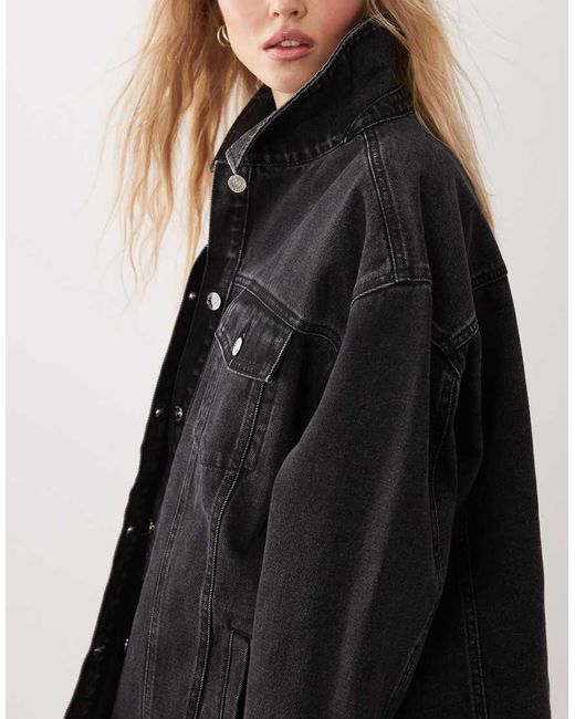 Miss Selfridge Natural Oversized Denim Jacket