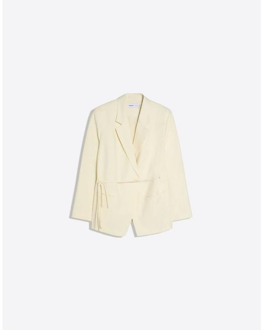 Bershka Blue Flowy Blazer With Drawstring