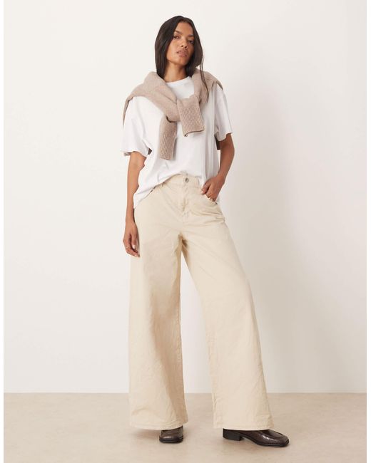 Calvin Klein Natural Super Wide Chino Trousers