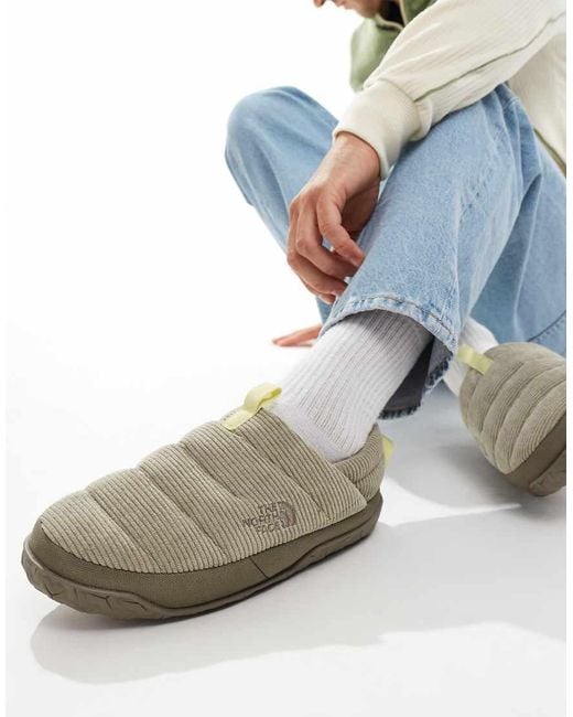 The North Face Gray Nuptse Corduroy Shoes for men