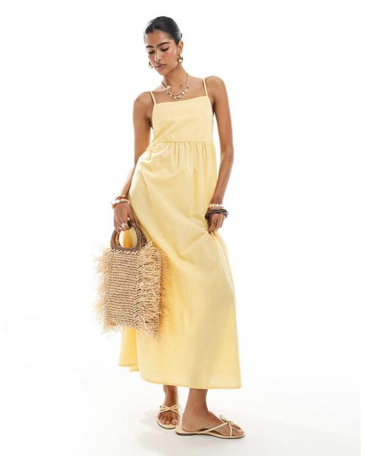 Pieces Metallic Cami Midi Dress