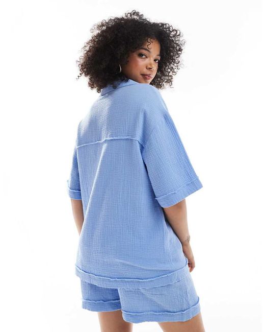 ASOS Blue Cheesecloth Shirt Co-ord