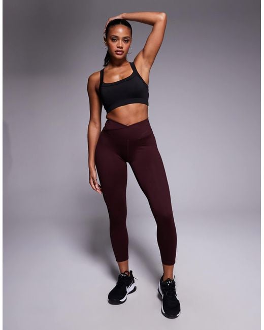 Nike Purple Nike One Training Dri-fit 7/8 leggings