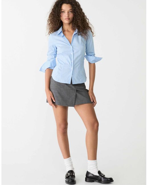 Stradivarius Blue – figurbetonte hemdbluse