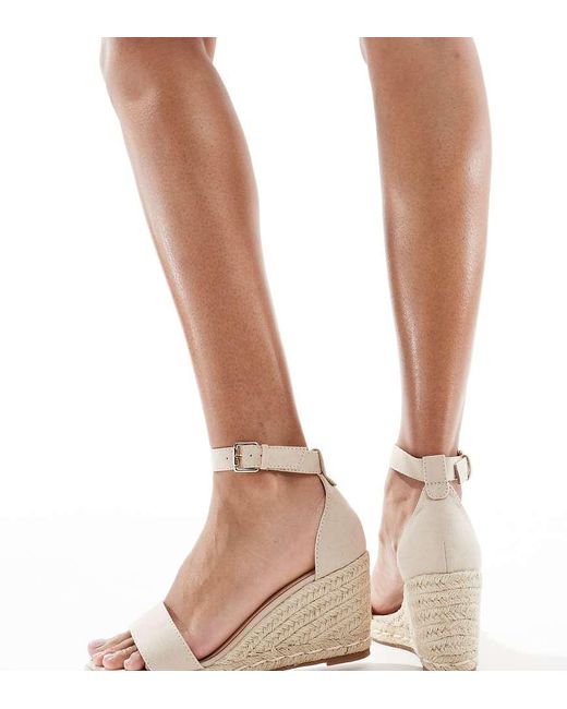 SEQWL Wide Fit Natural Seqwl Amber Wide Fit Wedge Heeled Espadrilles
