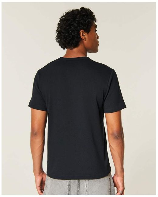 Hollister Black Rib Crew T-Shirt for men