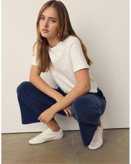 Stradivarius Blue Soft-Touch Culottes