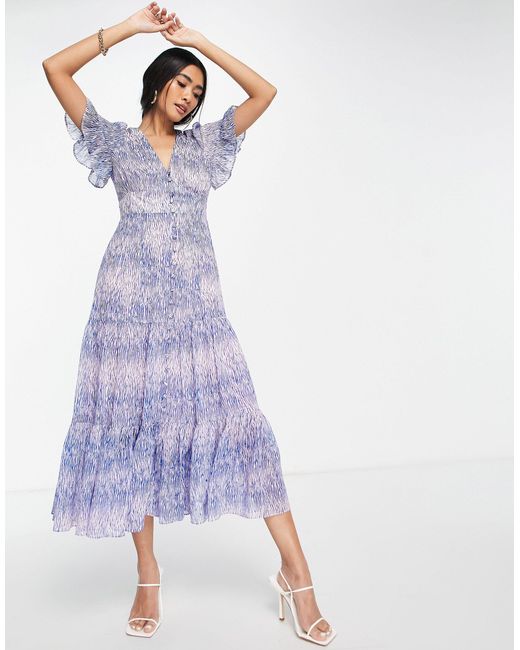 Whistles Tiered Maxi Dress in Blue Lyst