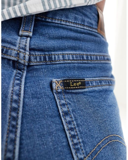 Stella - short en jean à taille haute - moyen Lee Jeans en coloris Blue