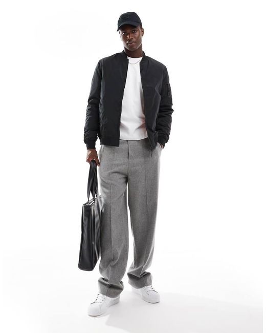 Only & Sons Blue Zip Through Bomber for men