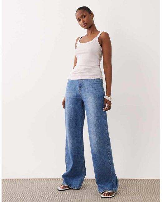 Gina Tricot Basic Geribbeld Hemdje in het White