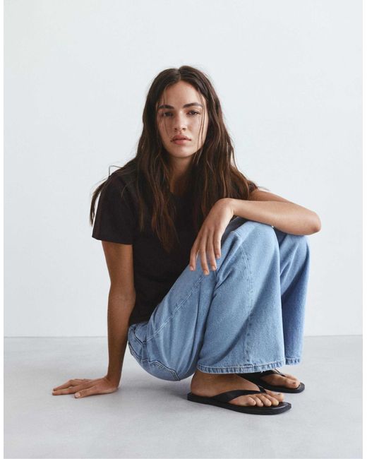 Pull&Bear Blue – kurzärmliges basic-t-shirt