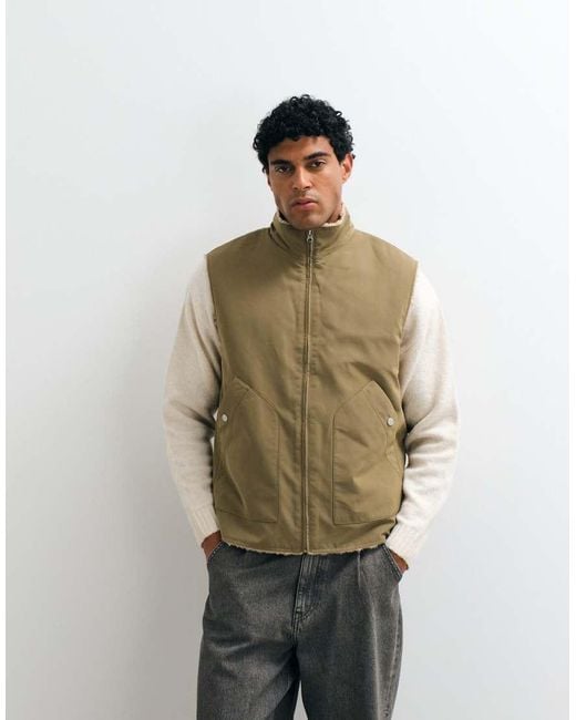 ASOS Green Borg Lined Gilet for men