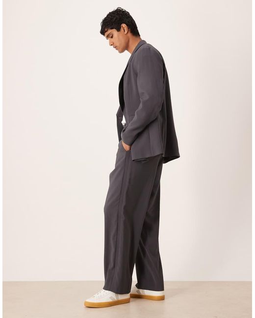 Pantalones De Esmoquin De Pernera Ancha De ASOS de hombre de color Gray