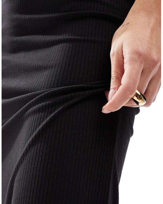 NARRATED Black Bandeau Bodycon Midi Dress