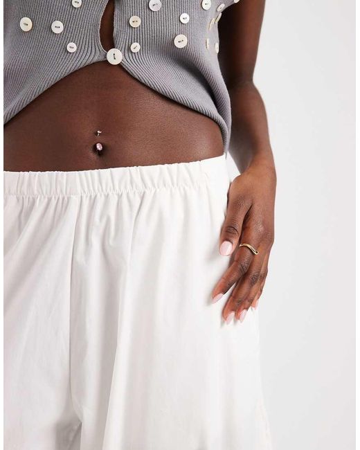 Vero Moda White Poplin Wide Balloon Pants