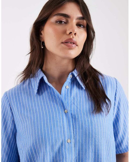 ONLY Blue Short Sleeve Shirt Co-ord