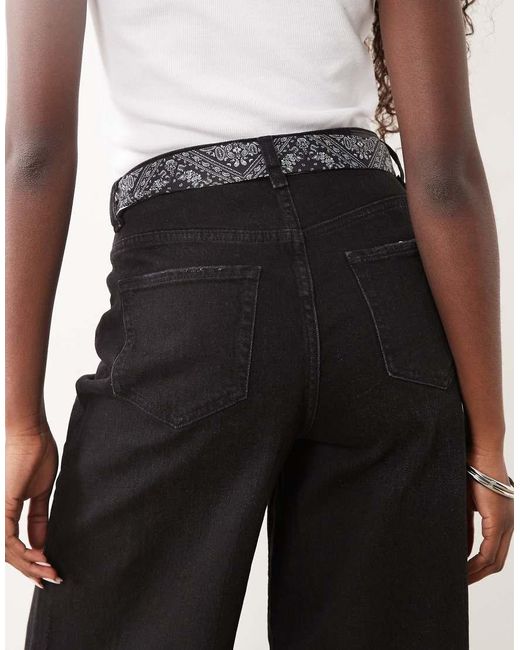 Jdy White Scarf Detail Wide Leg Jeans