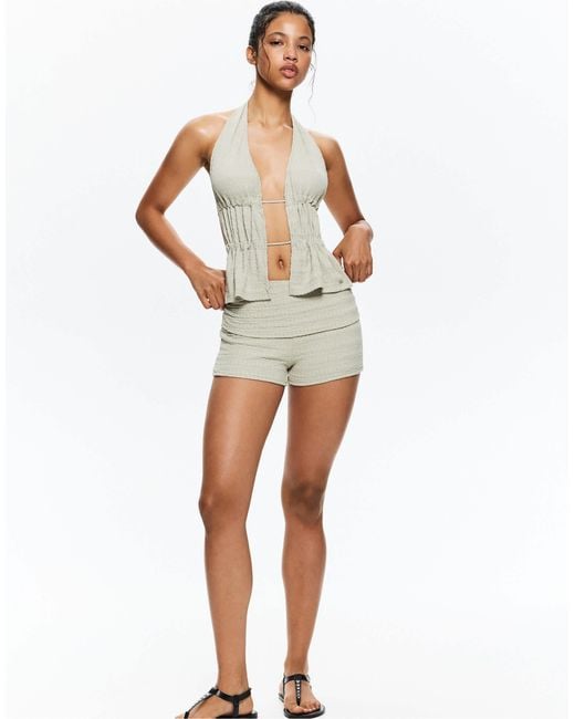 Pull&Bear White – rustikales neckholder-oberteil