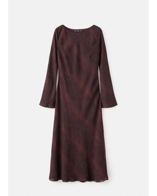 Mango Black Long Sleeve Maxi Dress