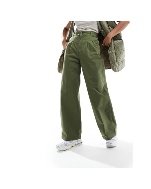 Carhartt Green Leola Pleated Trousers